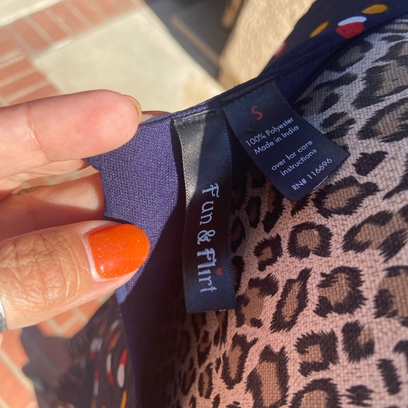 Polka dot Mini dress. Navy Blue. - Picture 5 of 5